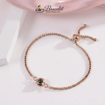 Bracelet Photo Projection Femme Or Rose