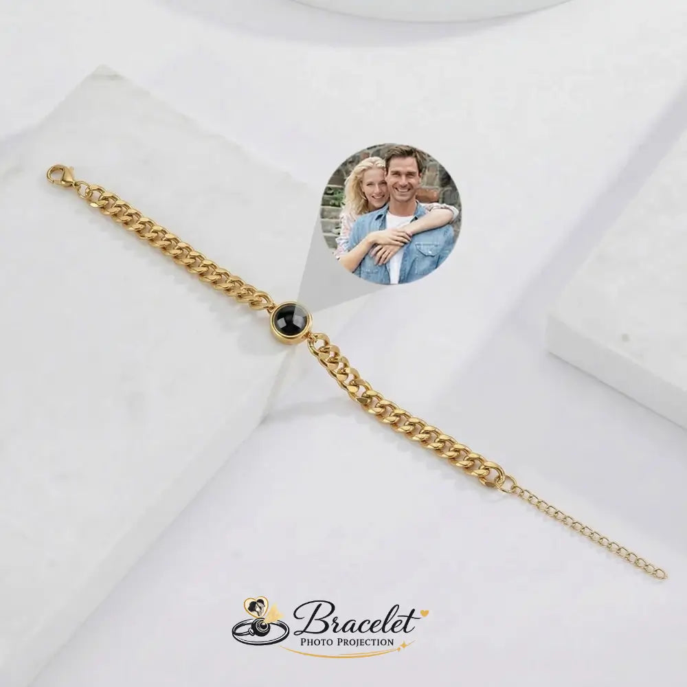 Bracelet Photo Projection Homme Or